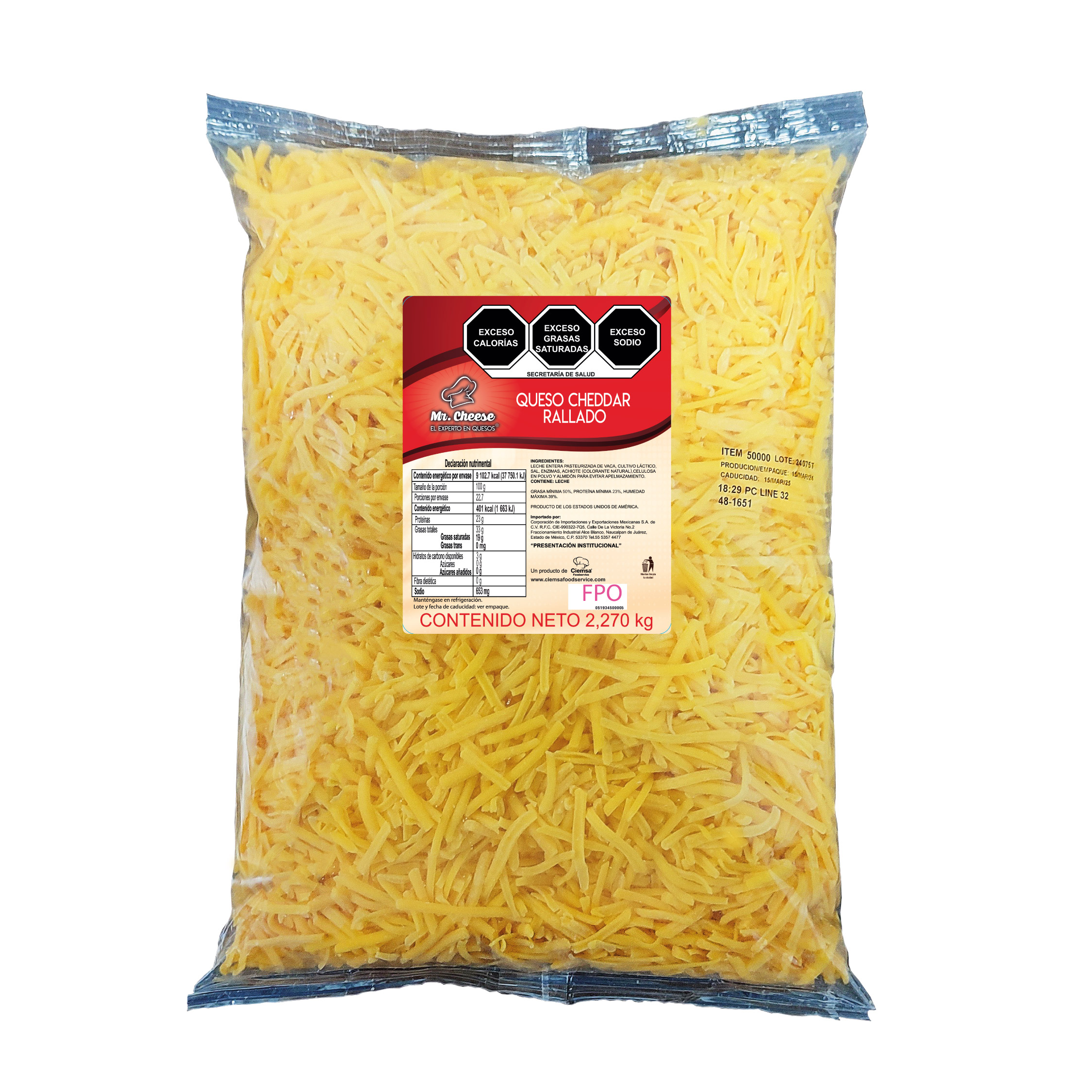G50000 CHEDDAR RALLADO CIEMSA FOODSERVICE