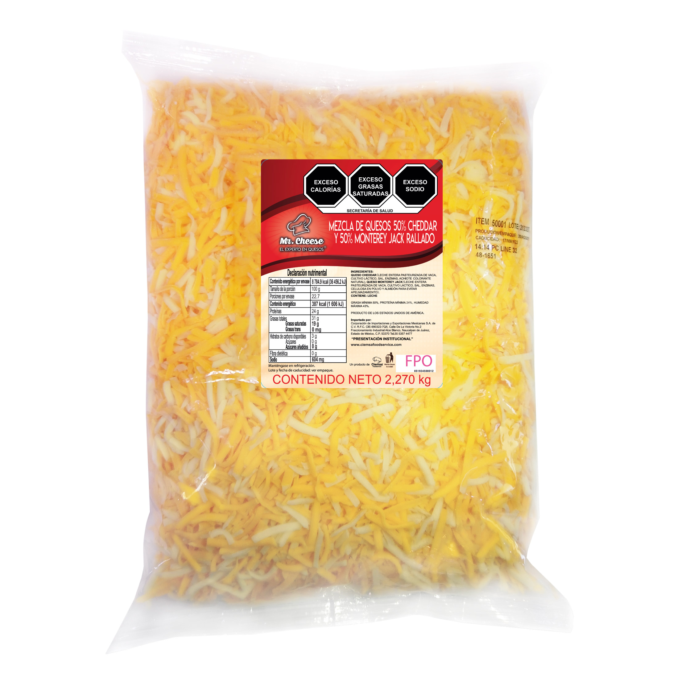 G50001 50CHEDDAR 50MONTEREY RALLADO CIEMSA FOODSERVICE