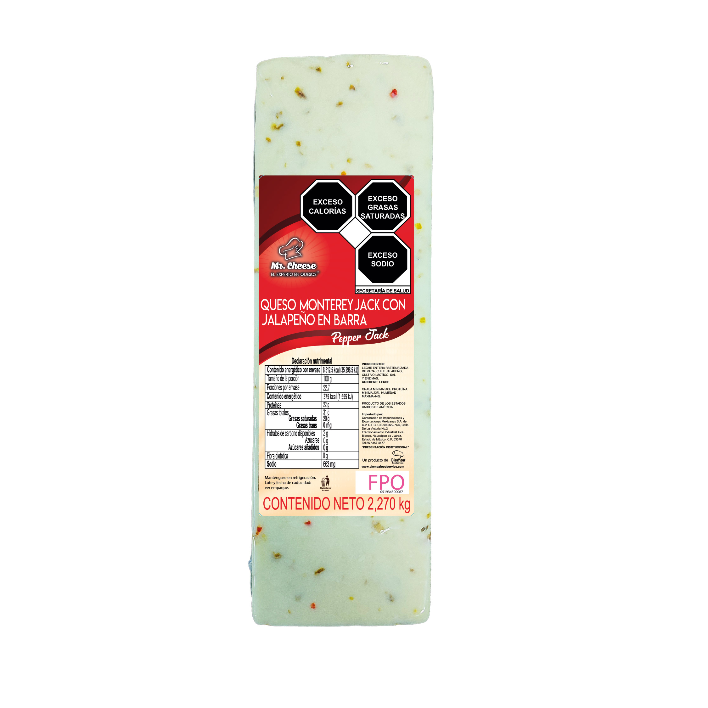 G50006 PEPPER JACK BARRA CIEMSA FOODSERVICE
